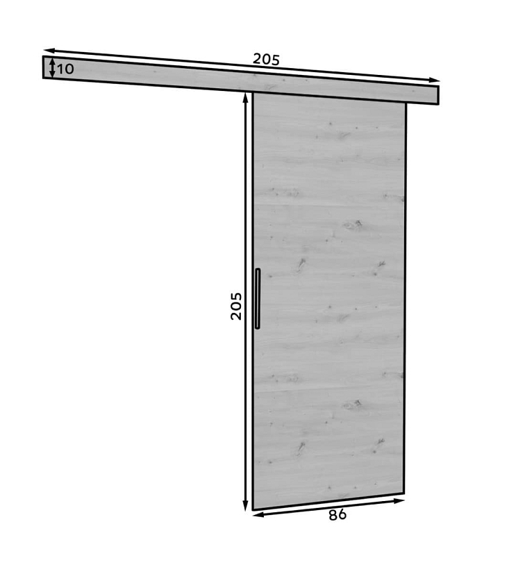 Posuvné dveře Daan - 86 cm