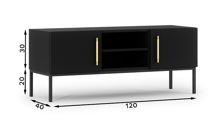 Moderní televizní stolek Lanzzi - černý