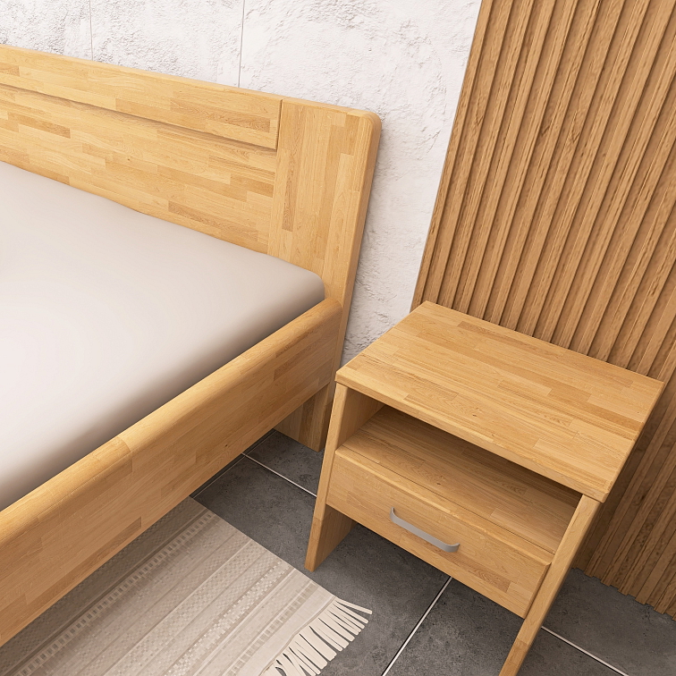 Buková zvýšená manželská postel 180x200 - Montana Supra