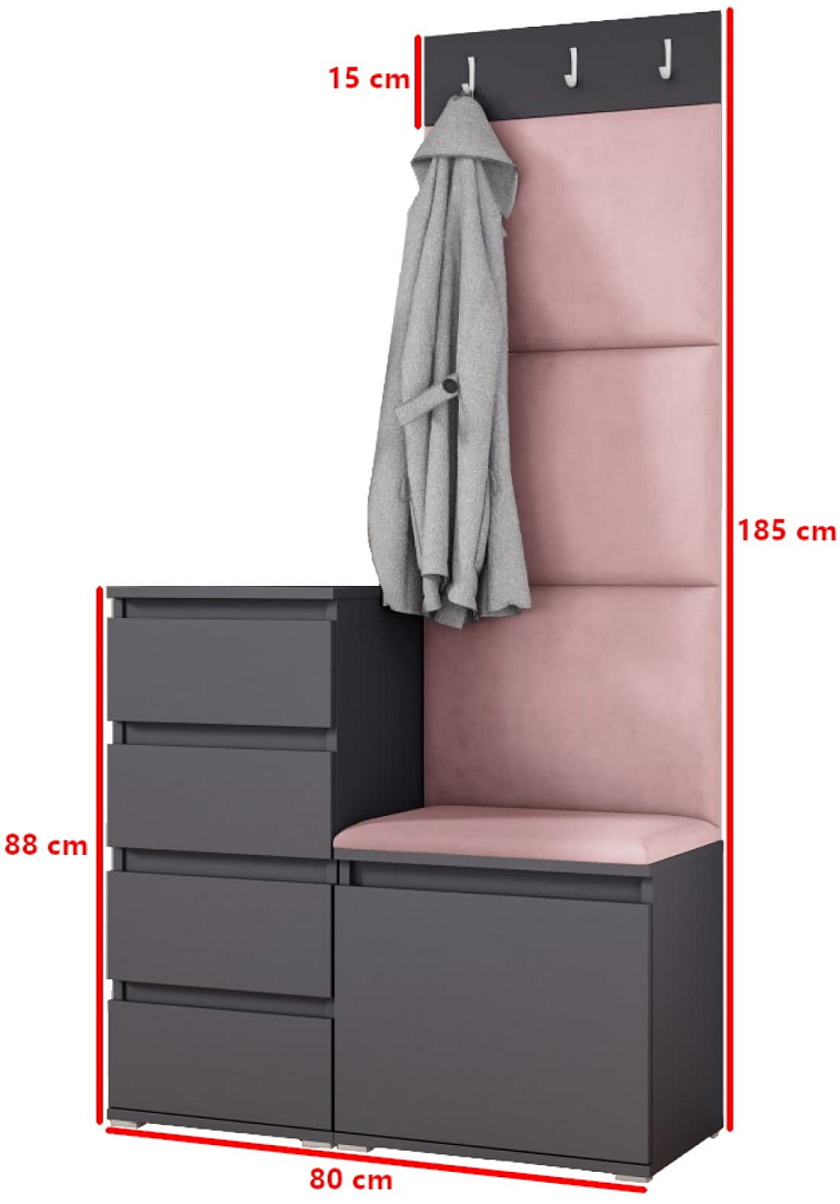 Předsíňová stěna Emi 36 - grafit