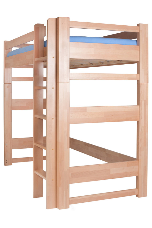 Patrová postel horní spaní Lucas 90x200 - buk