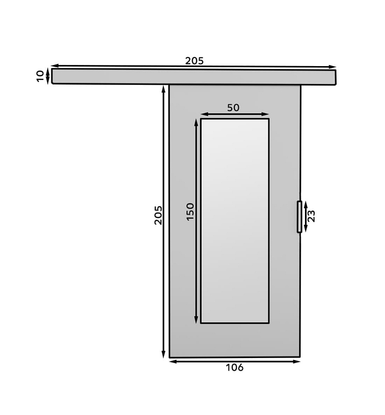 Posuvné dveře se zrcadlem Nela - 106 cm