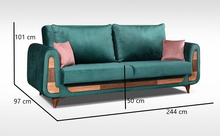 Rozkládací pohovka Maja - zelená