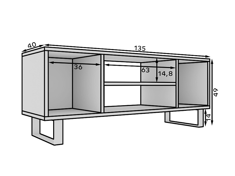 Televizní stolek Lorello II 135 cm - dub Craft