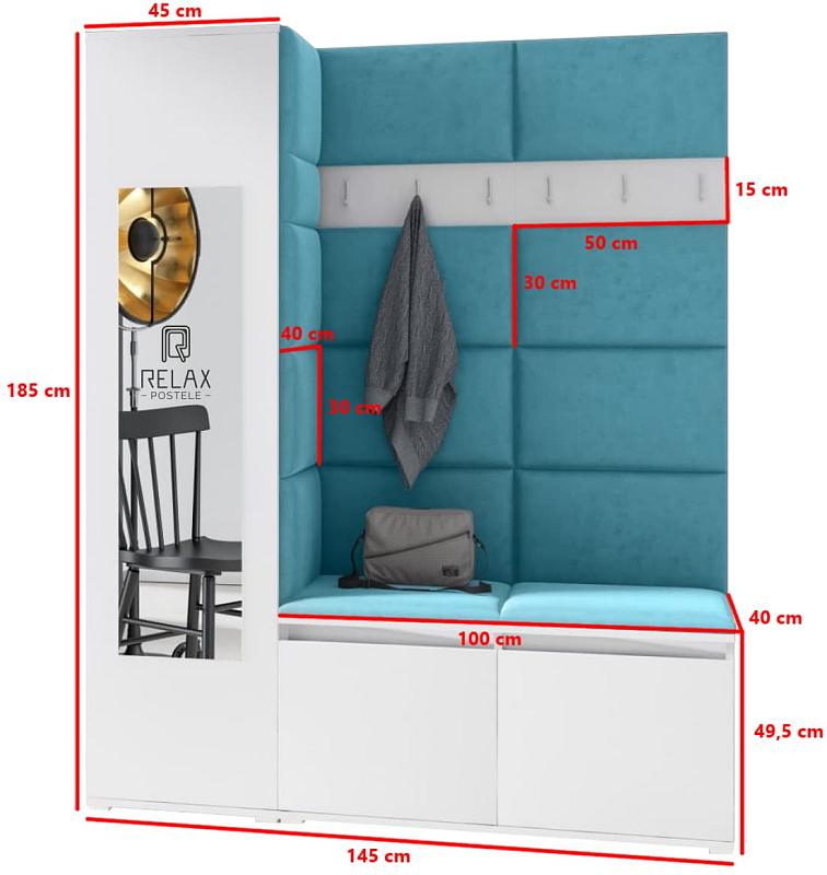 Předsíňová stěna Emi 14 - bílá