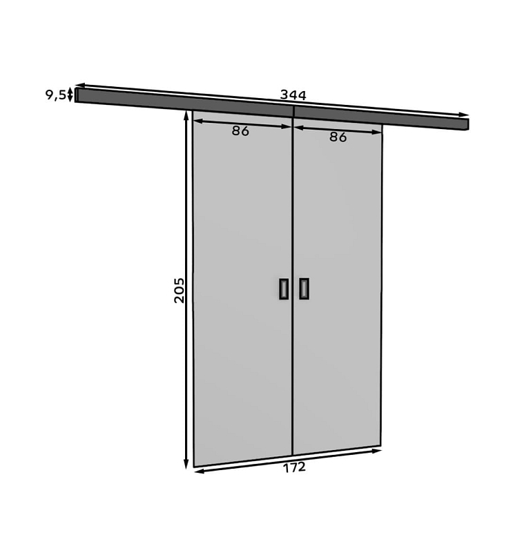 Posuvné dveře Toppo - 172 cm