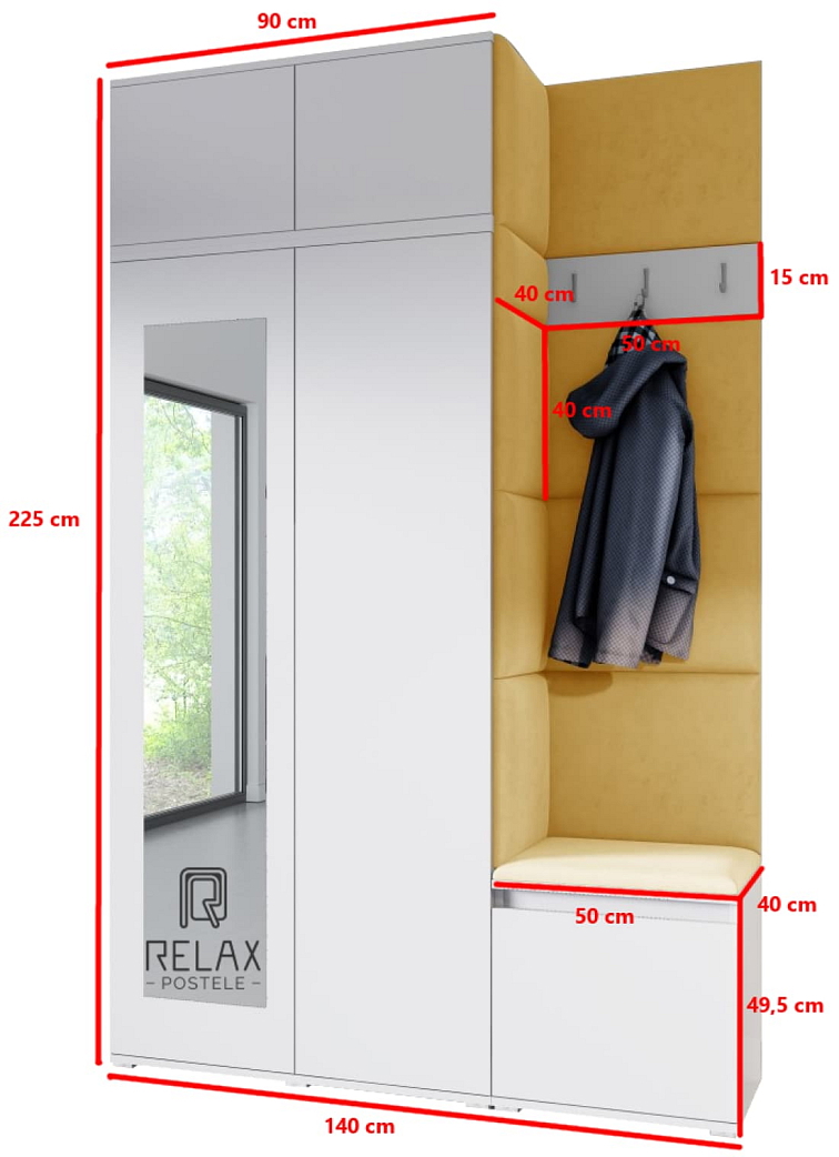 Předsíňová stěna Emi 20 - bílá