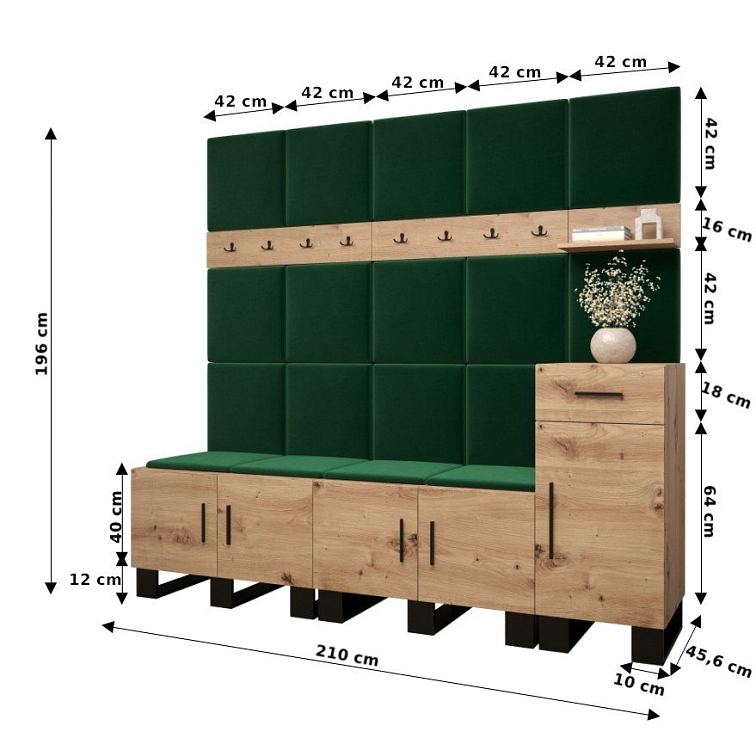 Předsíňová stěna Artin 8 - dub Artisan