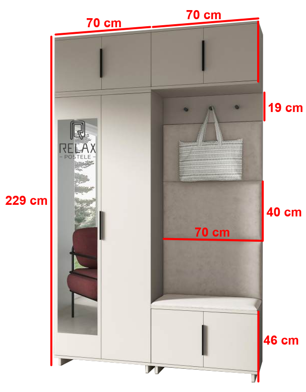 Předsíňová stěna Emi 21 - bílá