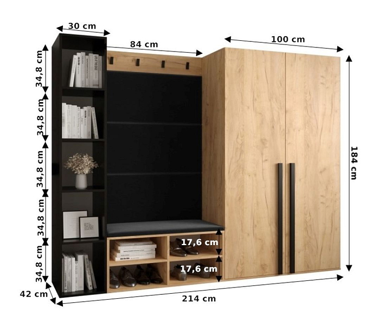 Předsíňová stěna Miro 4 - dub Craft