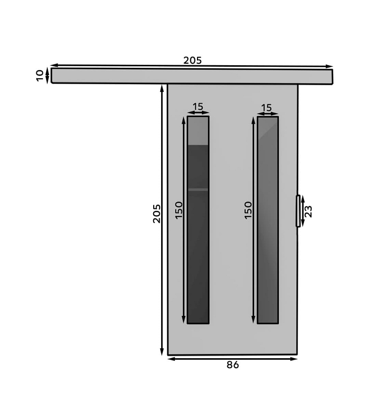 Posuvné dveře Hers - 86 cm