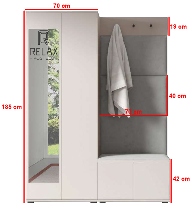 Předsíňová stěna Emi 21 - bílá