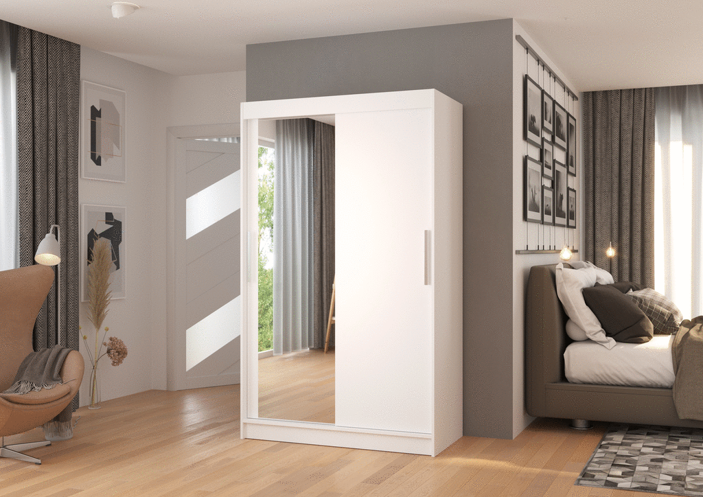 Šatní skříň s posuvnými dveřmi Bario - 120 cm