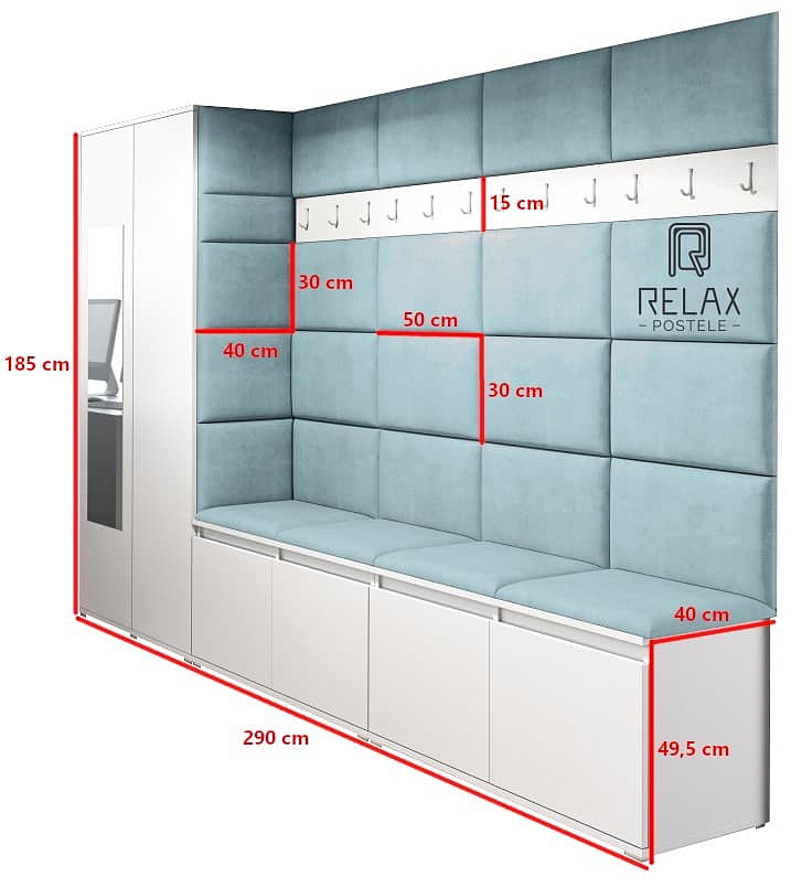 Předsíňová stěna Emi 9 - bílá