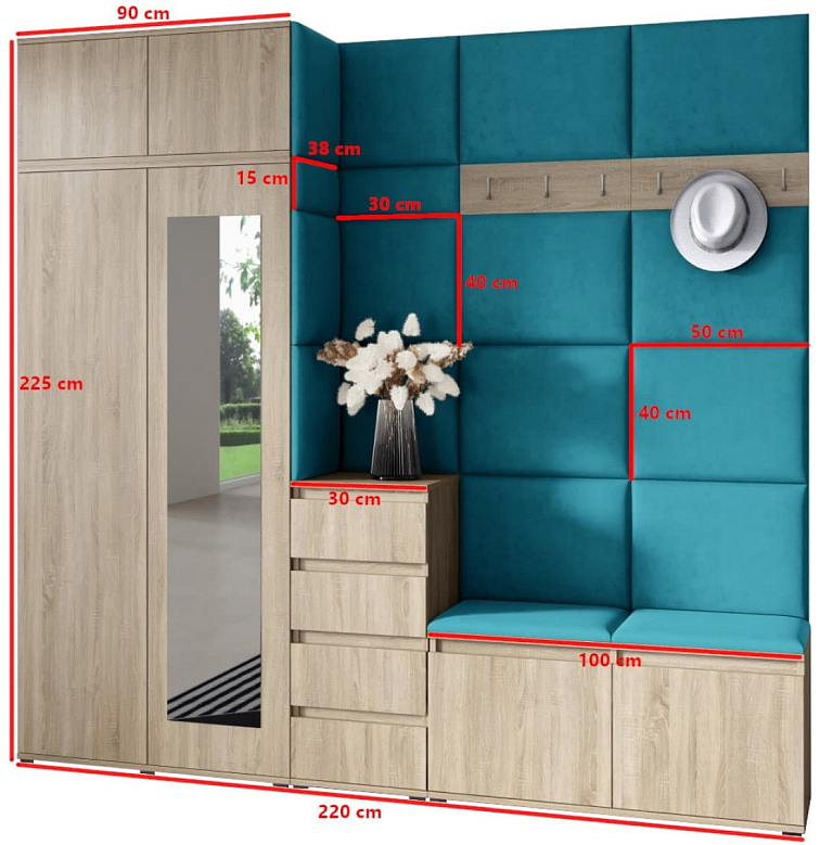 Předsíňová stěna Emi 33 - sonoma