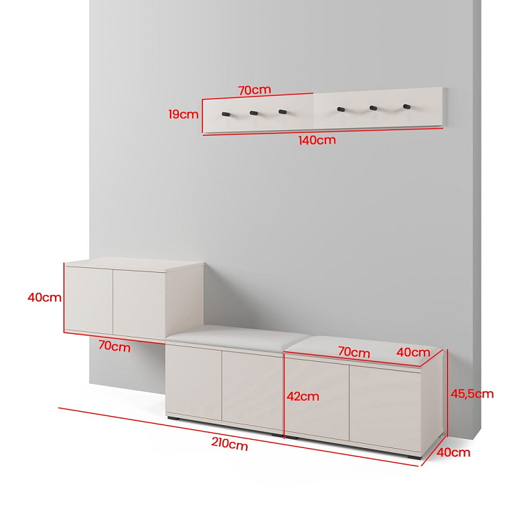 Předsíňová stěna Emi 21 - bílá
