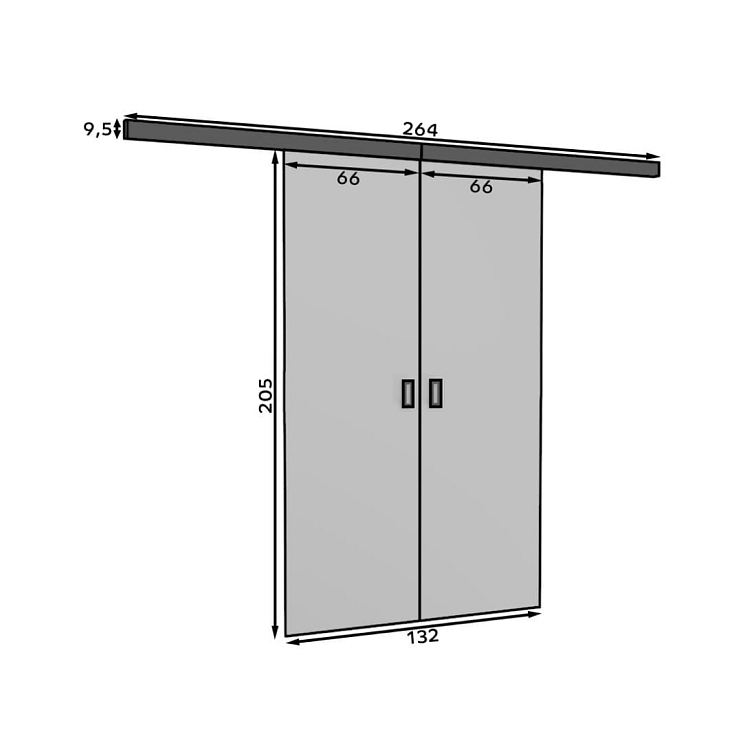 Posuvné dveře Toppo - 132 cm