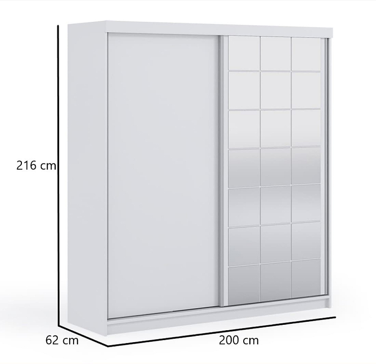 Šatní skříň s posuvnými dveřmi 200 cm - Linn