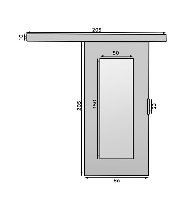 Posuvné dveře se zrcadlem Nela - 86 cm