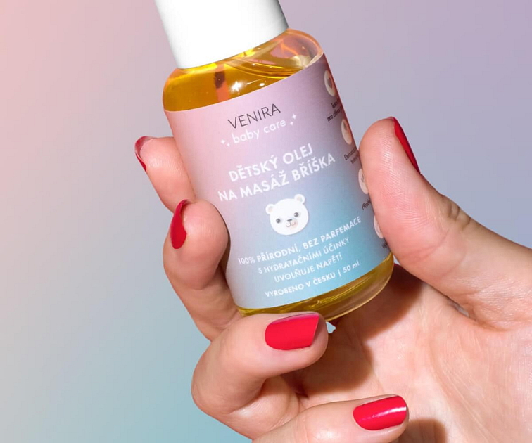 dětský olej na masáž bříška