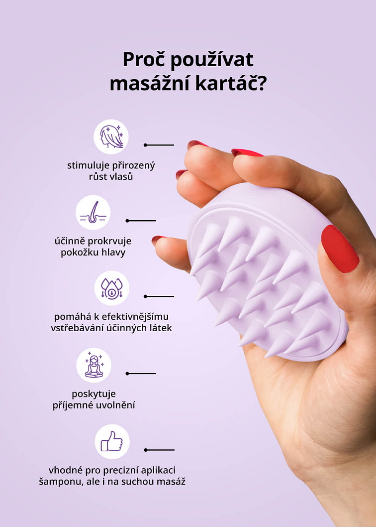 VENIRA stimulující masážní kartáč pro vlasovou pokožku
