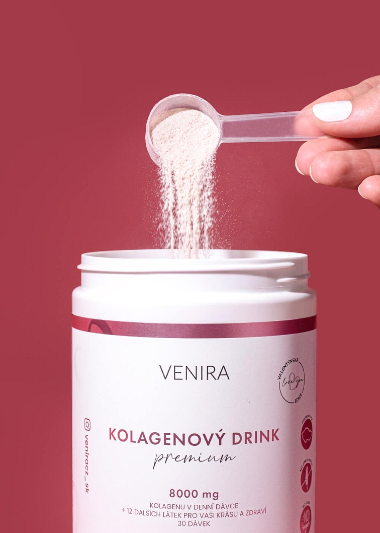 VENIRA PREMIUM valentýnský kolagenový drink pro vlasy, nehty a pleť