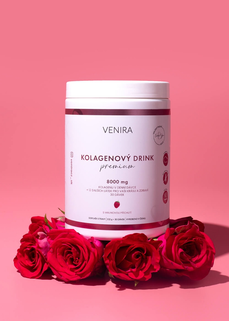 VENIRA PREMIUM valentýnský kolagenový drink pro vlasy, nehty a pleť