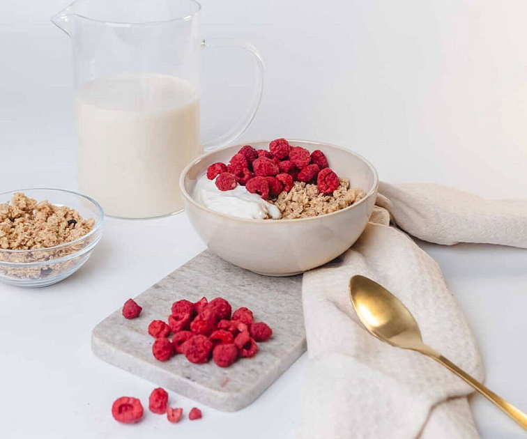 lyofilizované maliny