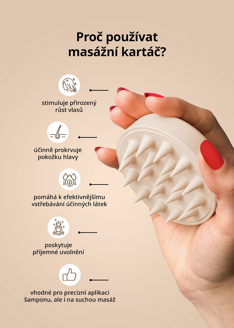 VENIRA stimulující masážní kartáč pro vlasovou pokožku
