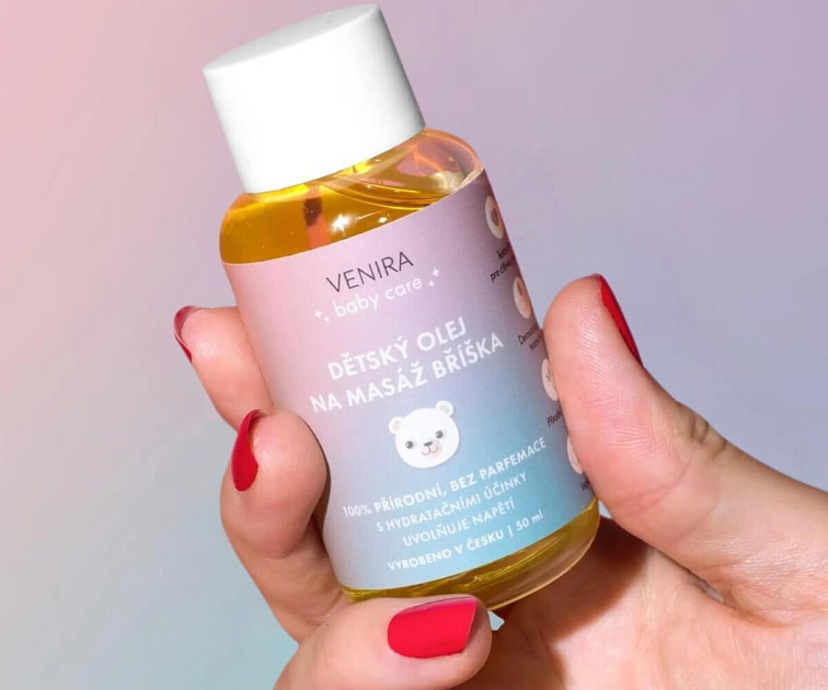 Dětský olej na masáž bříška