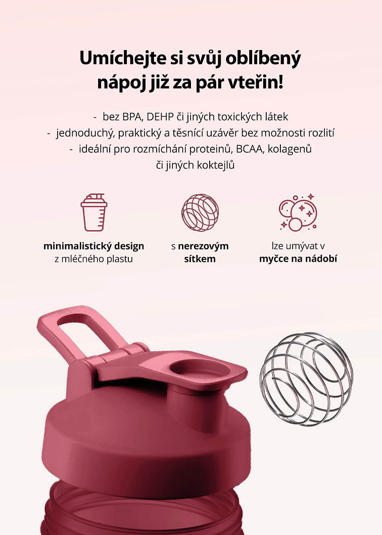 VENIRA shaker PRO s poutkem, vínový