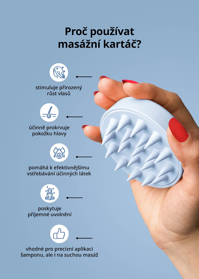 VENIRA stimulující masážní kartáč pro vlasovou pokožku