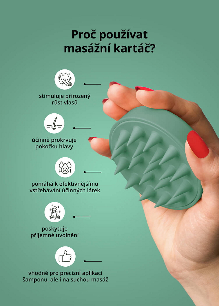 VENIRA stimulující masážní kartáč pro vlasovou pokožku
