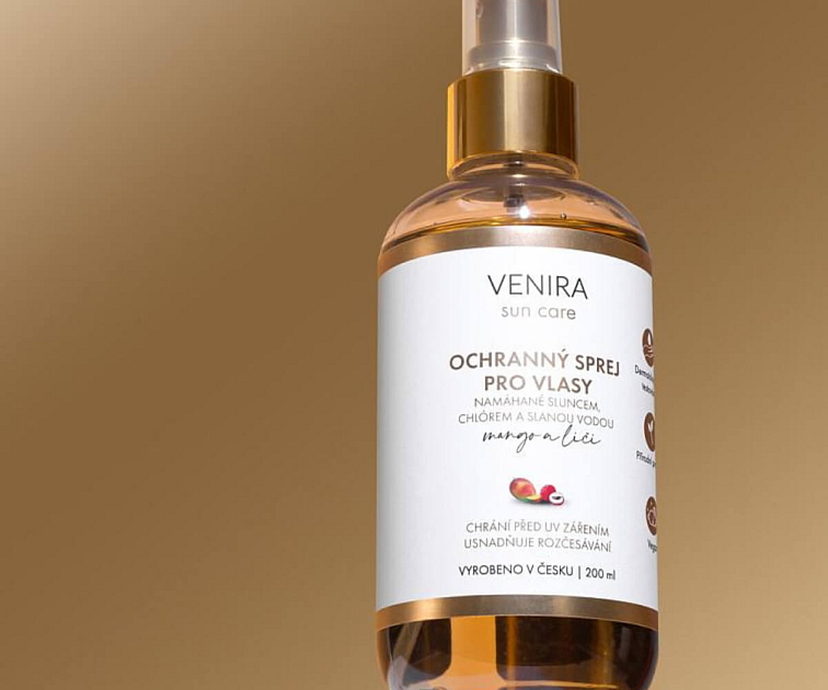 sprej pro ochranu vlasů před vodou, sluncem a chlorem