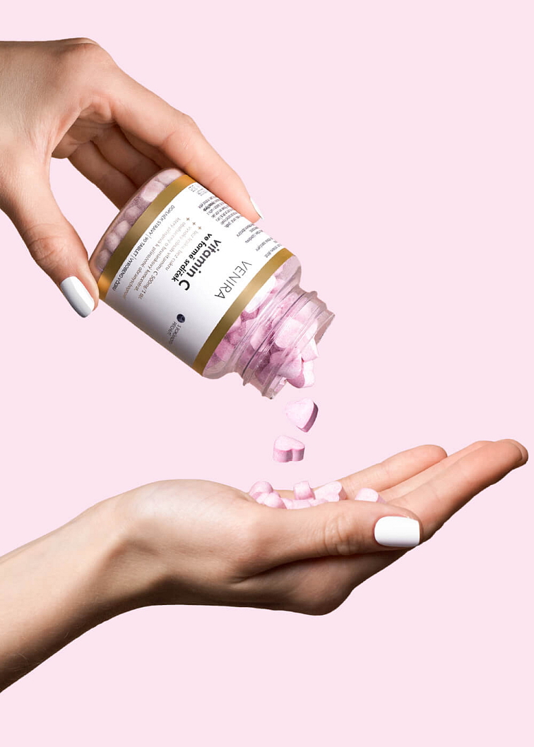 VENIRA vitamin C ve formě srdíček