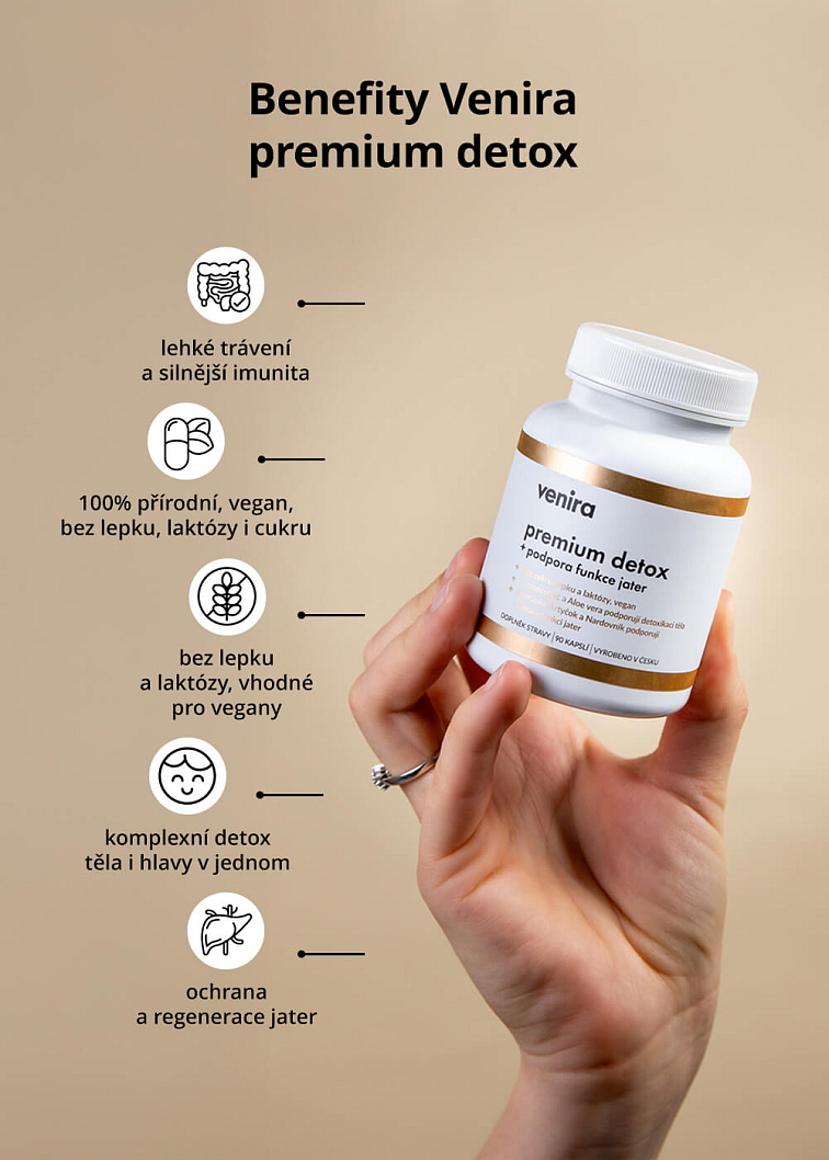 VENIRA PREMIUM detox + podpora funkce jater