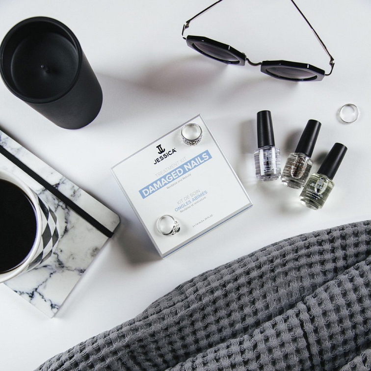 Jessica sada pro zničené nehty Damaged Nails Kit 3 x 7,4 ml