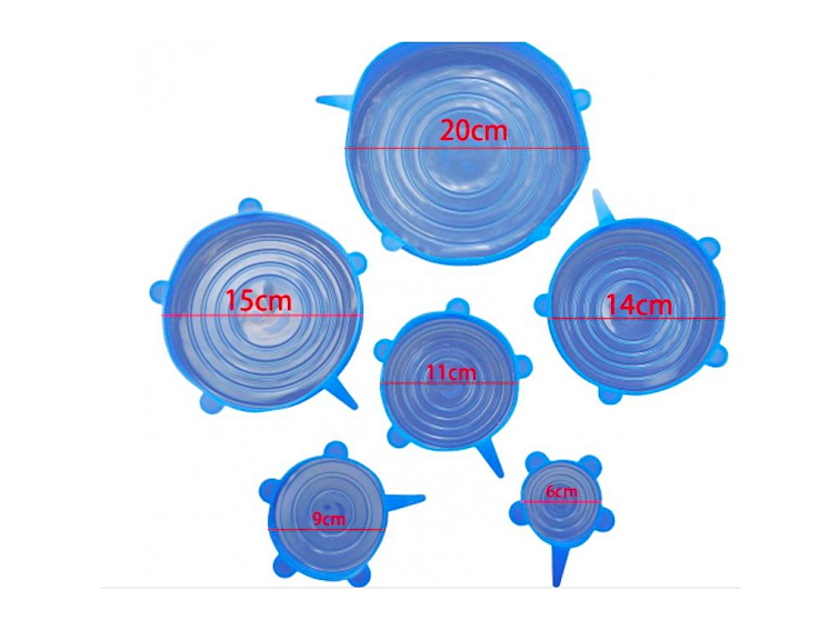 Univerzální silikonová víčka sada 6ks