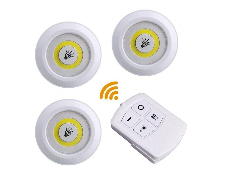 LED světlo s ovladačem - 3 kusy