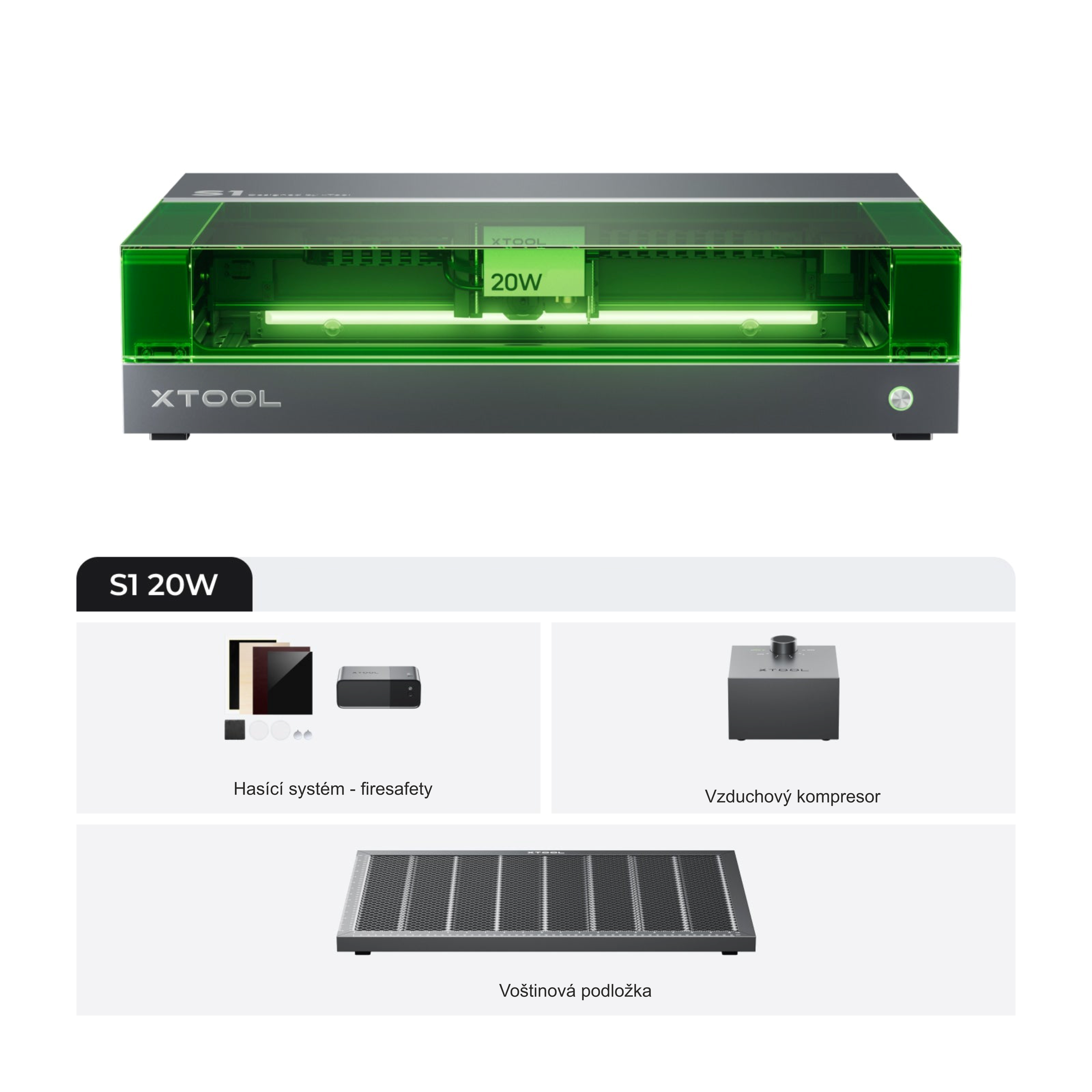 xTool S1 uzavřený diodový laserový řezací stroj 10 W