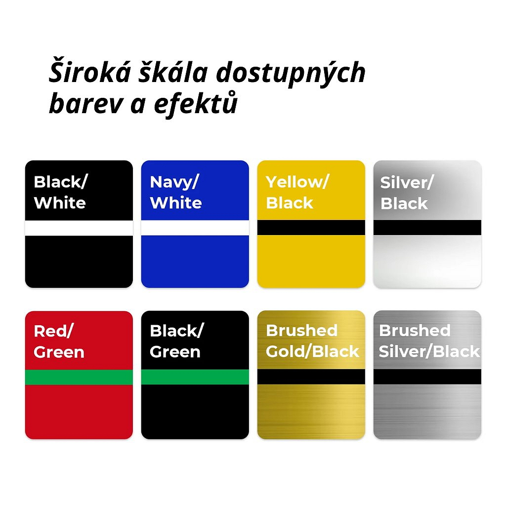 Stříbrný laserový gravírovací dvoubarevný plastový list 1,3mm (5ks)