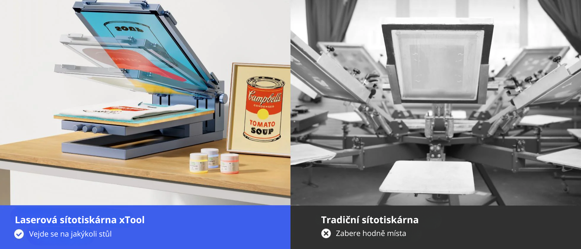 xTool Screen Printer S1, D1Pro, D1, P2, F1 Ultra: První laserové sítotiskové řešení