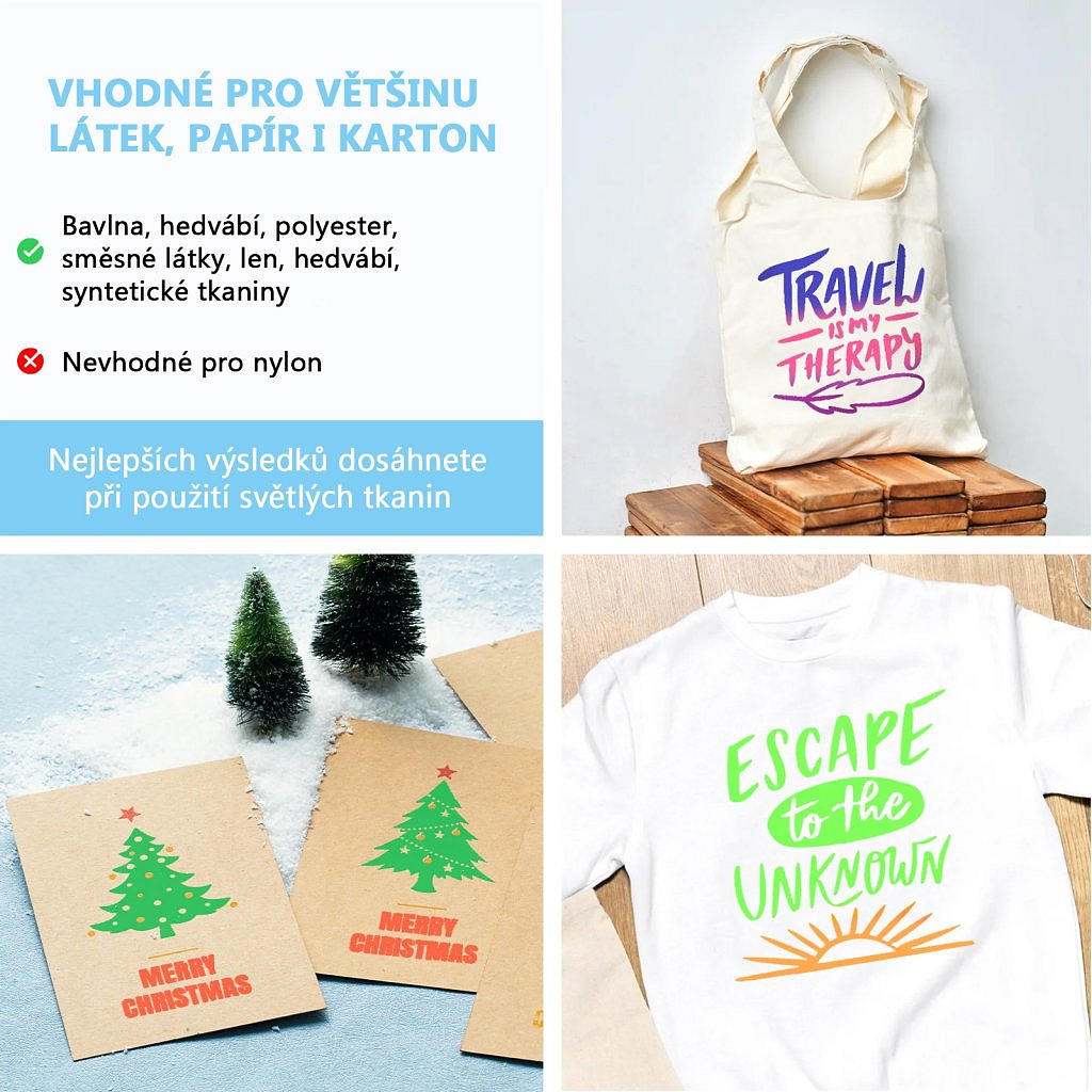 xTool - Sada sítotiskových fluorescenčních inkoustů Glow in the Dark (6 barev/balení)