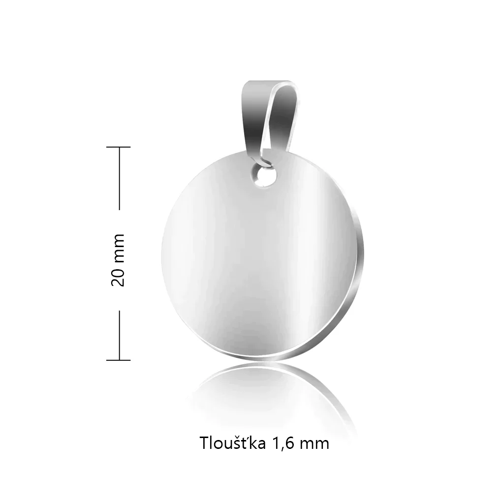 Kulatý přívěsek z nerezové oceli pro laserové gravírování (10ks/balení)