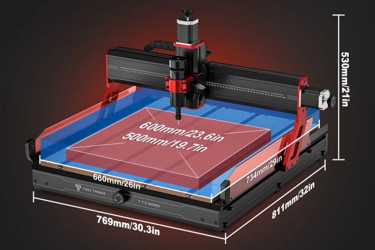 CNC stolní frézka TWO TREES TTC6050 600x500x100 mm