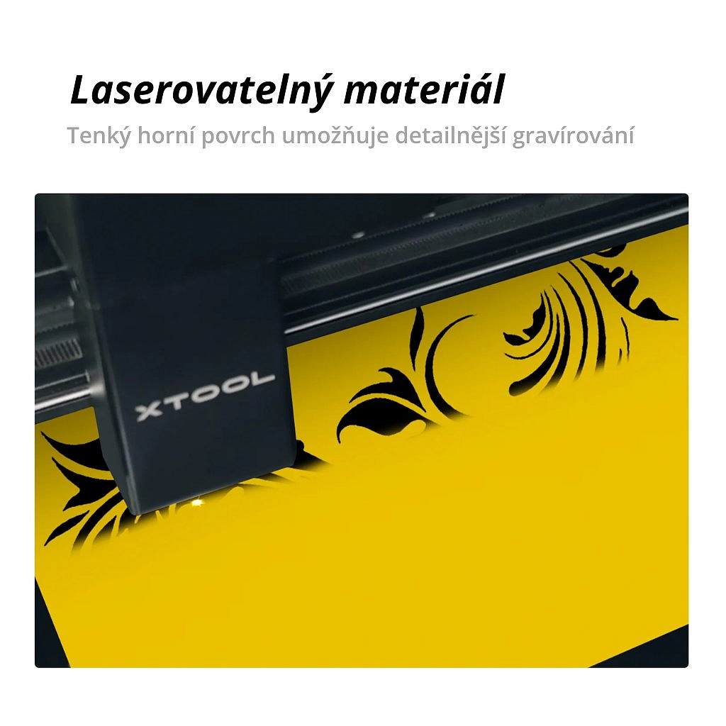 Žlutý laserový gravírovací dvoubarevný plastový list 1,3mm (5ks)