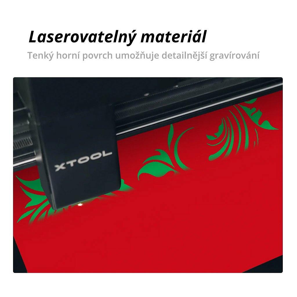 Červený laserový gravírovací dvoubarevný plastový list 1,3mm (5ks)