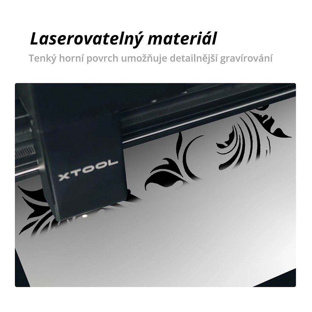 Stříbrný laserový gravírovací dvoubarevný plastový list 1,3mm (5ks)