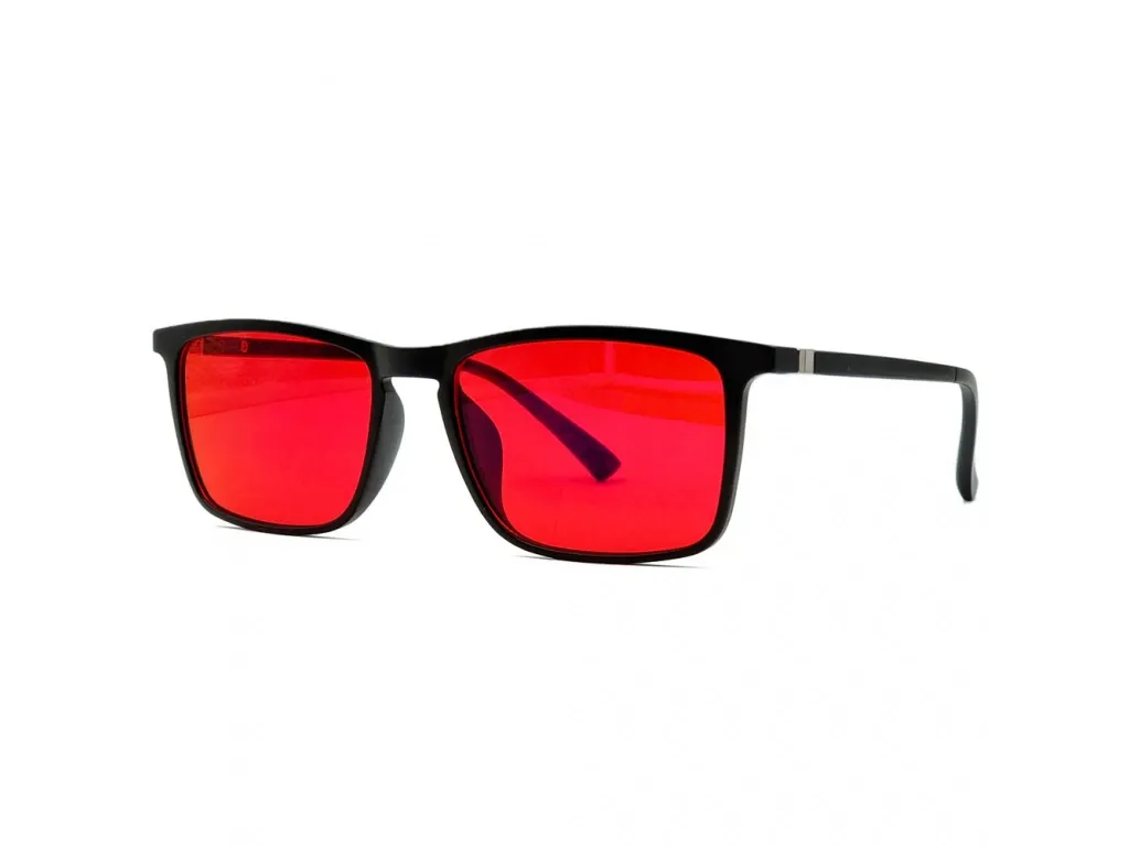 SLEEP-3R štýlové okuliare proti modrému a zelenému svetlu - červené