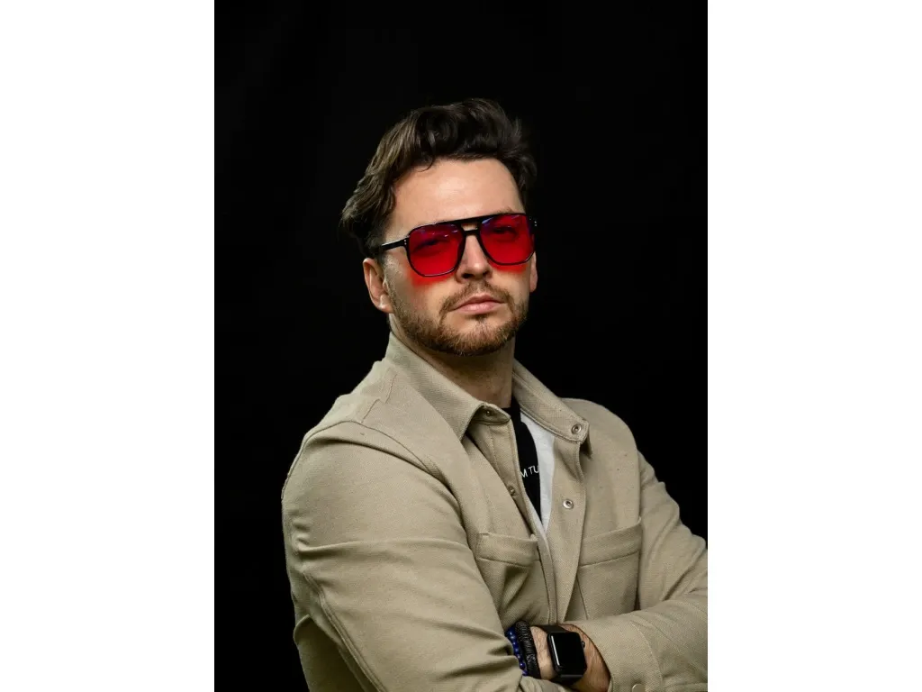 SLEEP-3M pánske štýlové okuliare blokujúce modré svetlo - červené